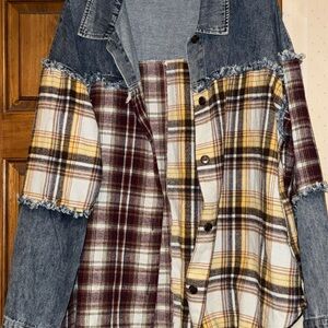 Plaid Denim Jacket